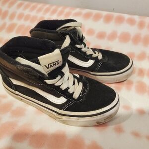 Vans Toddler 12 Kids Black and White High-Top Skate Sneakers